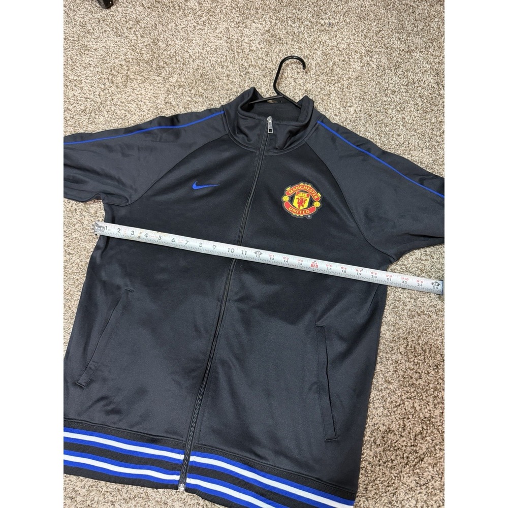 Nike Manchester United Men's Zip Up Jacket Soccer Sz M Black Logo Spell Out Rare - Picture 9 of 10